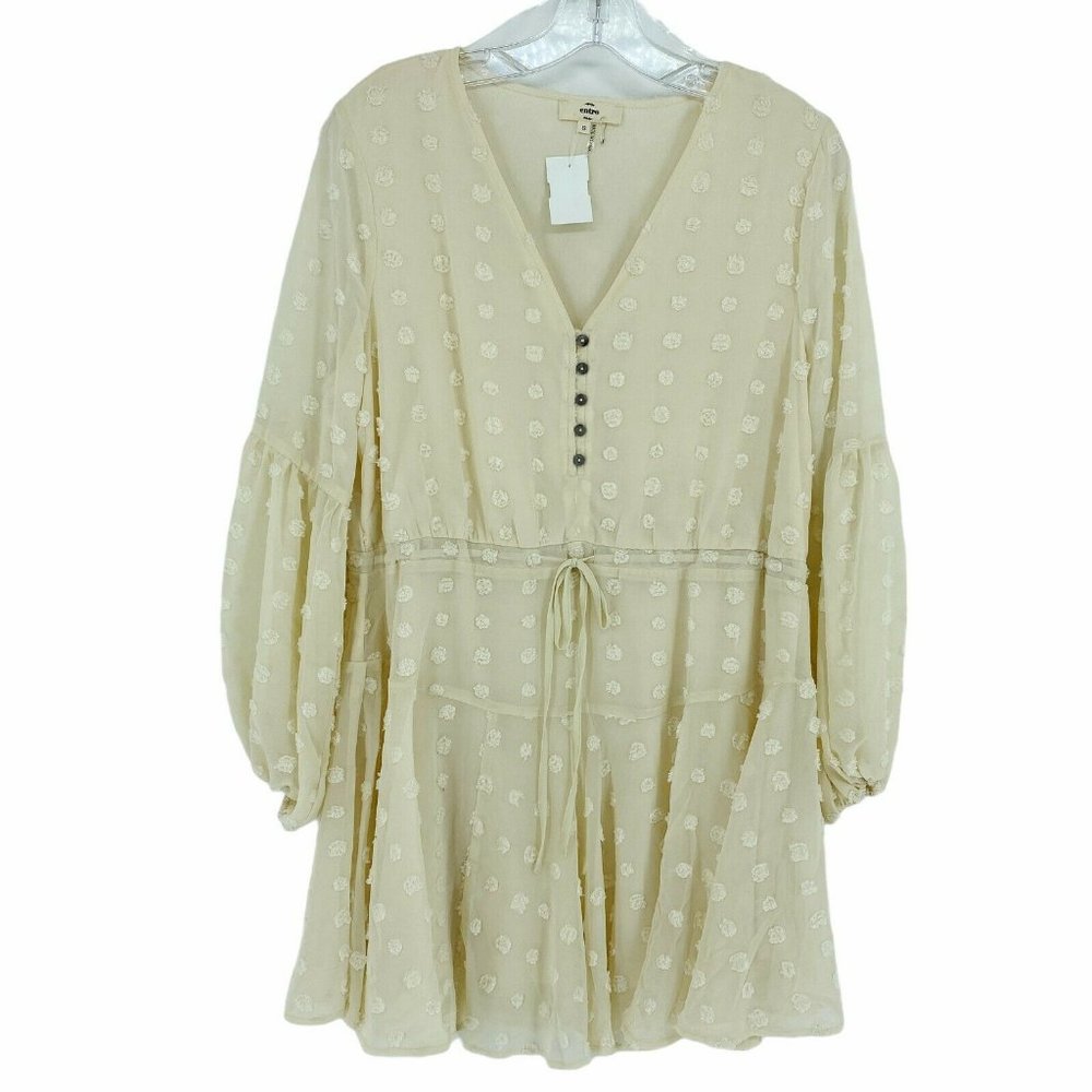 New Entro Women's Size Small Sheer Dress Swiss Dot